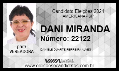 Candidato DANI MIRANDA 2024 - AMERICANA - Eleições