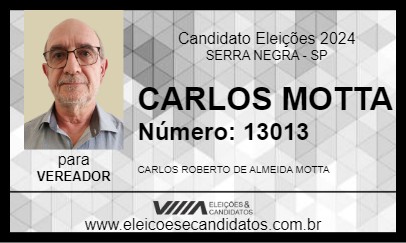 Candidato CARLOS MOTTA 2024 - SERRA NEGRA - Eleições