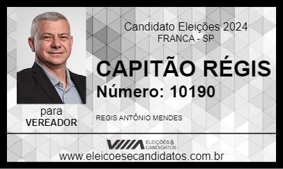 Candidato CAPITÃO RÉGIS 2024 - FRANCA - Eleições