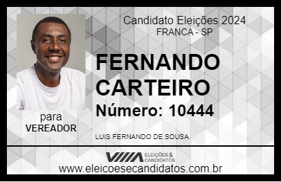 Candidato FERNANDO CARTEIRO 2024 - FRANCA - Eleições