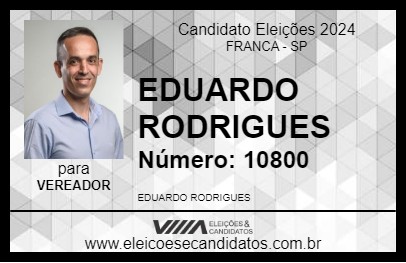 Candidato EDUARDO RODRIGUES 2024 - FRANCA - Eleições