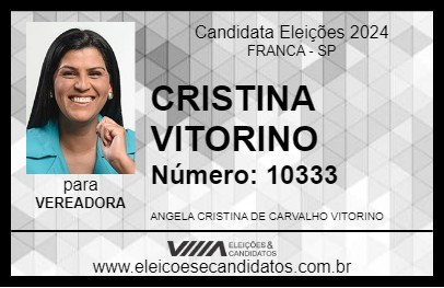 Candidato CRISTINA VITORINO 2024 - FRANCA - Eleições