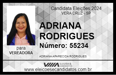 Candidato ADRIANA  RODRIGUES 2024 - VERA CRUZ - Eleições