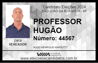 Candidato PROFESSOR HUGÃO 2024 - SÃO JOÃO DA BOA VISTA - Eleições