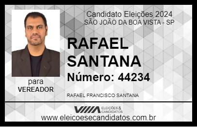 Candidato RAFAEL SANTANA 2024 - SÃO JOÃO DA BOA VISTA - Eleições