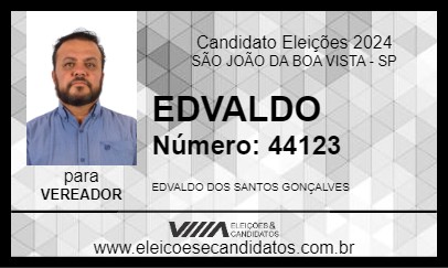 Candidato EDVALDO 2024 - SÃO JOÃO DA BOA VISTA - Eleições