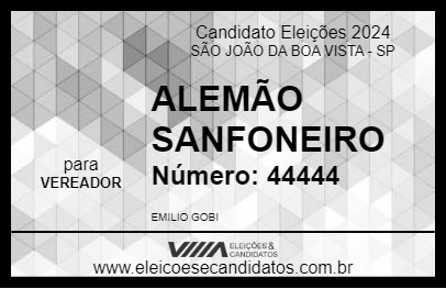 Candidato ALEMÃO SANFONEIRO 2024 - SÃO JOÃO DA BOA VISTA - Eleições