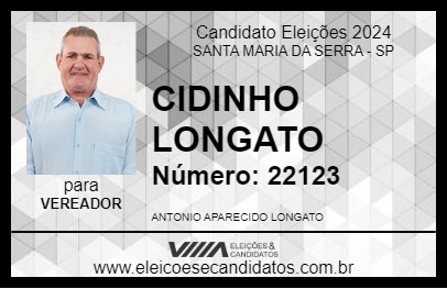 Candidato CIDINHO LONGATO 2024 - SANTA MARIA DA SERRA - Eleições