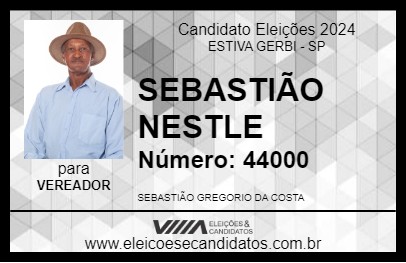 Candidato SEBASTIÃO NESTLE 2024 - ESTIVA GERBI - Eleições