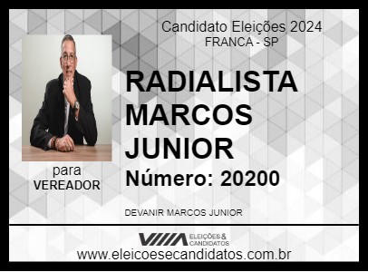 Candidato RADIALISTA MARCOS JUNIOR 2024 - FRANCA - Eleições