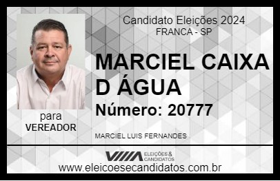 Candidato MARCIEL CAIXA D ÁGUA 2024 - FRANCA - Eleições