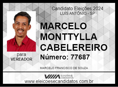 Candidato MARCELO MONTTYLLA CABELEREIRO 2024 - LUÍS ANTÔNIO - Eleições