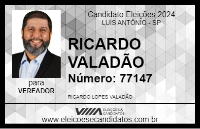 Candidato RICARDO VALADÃO 2024 - LUÍS ANTÔNIO - Eleições