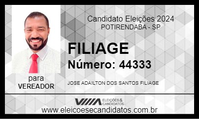 Candidato FILIAGE 2024 - POTIRENDABA - Eleições