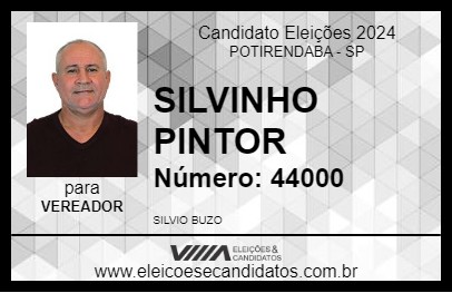 Candidato SILVINHO PINTOR 2024 - POTIRENDABA - Eleições