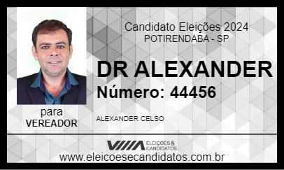 Candidato DR ALEXANDER 2024 - POTIRENDABA - Eleições