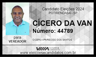 Candidato CÍCERO DA VAN 2024 - POTIRENDABA - Eleições