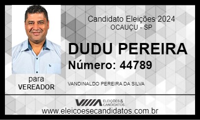 Candidato DUDU PEREIRA 2024 - OCAUÇU - Eleições