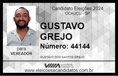 Candidato GUSTAVO GREJO 2024 - OCAUÇU - Eleições