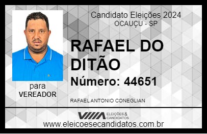 Candidato RAFAEL DO DITÃO 2024 - OCAUÇU - Eleições