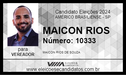 Candidato MAICON RIOS 2024 - AMÉRICO BRASILIENSE - Eleições