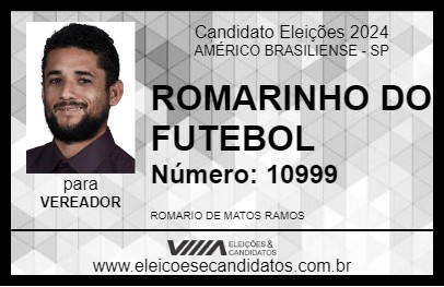 Candidato ROMARINHO DO FUTEBOL 2024 - AMÉRICO BRASILIENSE - Eleições