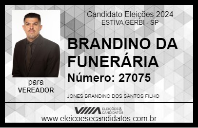 Candidato BRANDINO DA FUNERÁRIA 2024 - ESTIVA GERBI - Eleições