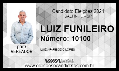 Candidato LUIZ FUNILEIRO 2024 - SALTINHO - Eleições