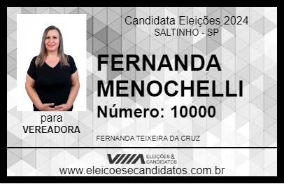 Candidato FERNANDA MENOCHELLI 2024 - SALTINHO - Eleições