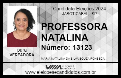 Candidato PROFESSORA NATALINA 2024 - JABOTICABAL - Eleições