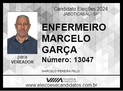 Candidato ENFERMEIRO MARCELO GARÇA 2024 - JABOTICABAL - Eleições