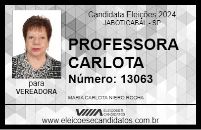 Candidato PROFESSORA CARLOTA 2024 - JABOTICABAL - Eleições