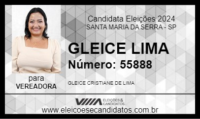 Candidato GLEICE LIMA 2024 - SANTA MARIA DA SERRA - Eleições