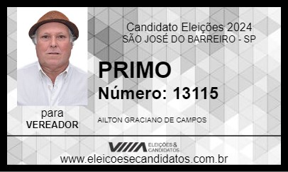 Candidato PRIMO 2024 - SÃO JOSÉ DO BARREIRO - Eleições