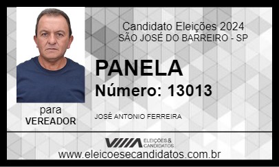 Candidato PANELA 2024 - SÃO JOSÉ DO BARREIRO - Eleições