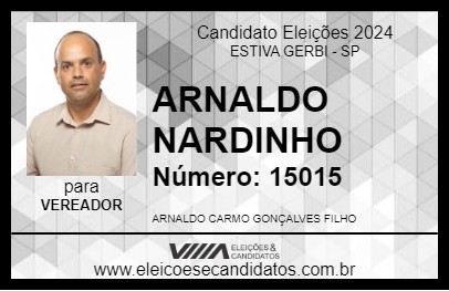 Candidato ARNALDO NARDINHO 2024 - ESTIVA GERBI - Eleições