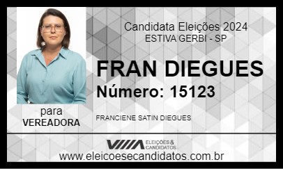 Candidato FRAN DIEGUES 2024 - ESTIVA GERBI - Eleições