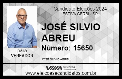 Candidato JOSÉ SILVIO ABREU 2024 - ESTIVA GERBI - Eleições