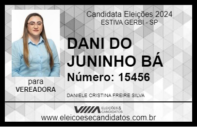 Candidato DANI DO JUNINHO BÁ 2024 - ESTIVA GERBI - Eleições