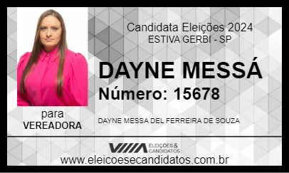 Candidato DAYNE MESSÁ 2024 - ESTIVA GERBI - Eleições