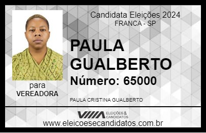 Candidato PAULA GUALBERTO 2024 - FRANCA - Eleições