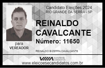 Candidato REINALDO CAVALCANTE 2024 - RIO GRANDE DA SERRA - Eleições