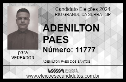 Candidato ADENILTON PAES 2024 - RIO GRANDE DA SERRA - Eleições