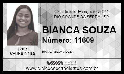 Candidato BIANCA SOUZA 2024 - RIO GRANDE DA SERRA - Eleições