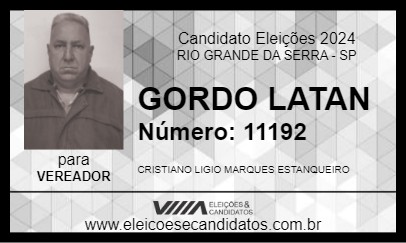 Candidato GORDO LATAN 2024 - RIO GRANDE DA SERRA - Eleições