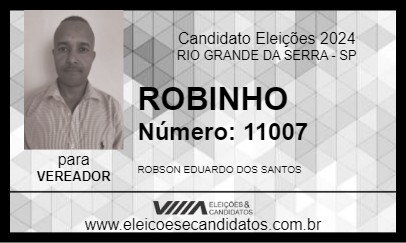 Candidato ROBINHO 2024 - RIO GRANDE DA SERRA - Eleições