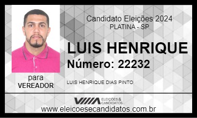 Candidato LUIS HENRIQUE 2024 - PLATINA - Eleições