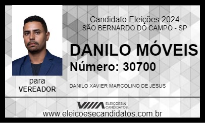 Candidato DANILO MÓVEIS 2024 - SÃO BERNARDO DO CAMPO - Eleições