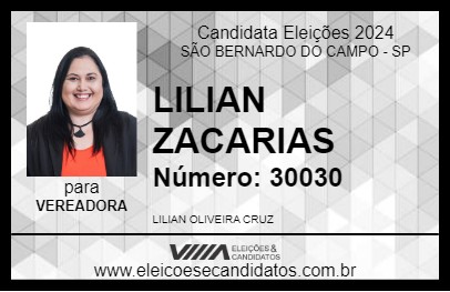 Candidato LILIAN ZACARIAS 2024 - SÃO BERNARDO DO CAMPO - Eleições