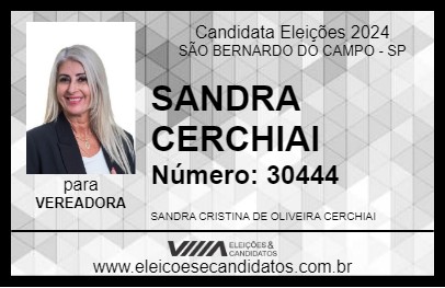 Candidato SANDRA CERCHIAI 2024 - SÃO BERNARDO DO CAMPO - Eleições